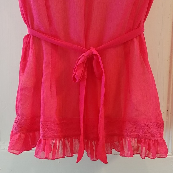 River Island UK Keyhole Tie Waist Blouse - Picture 7 of 7